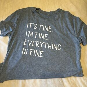 Graphic T-shirt. Slate blue. Size XL.